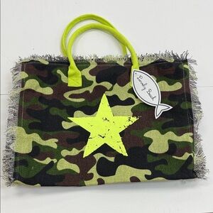 Camouflage Tote Bag with Yellow Star NWT